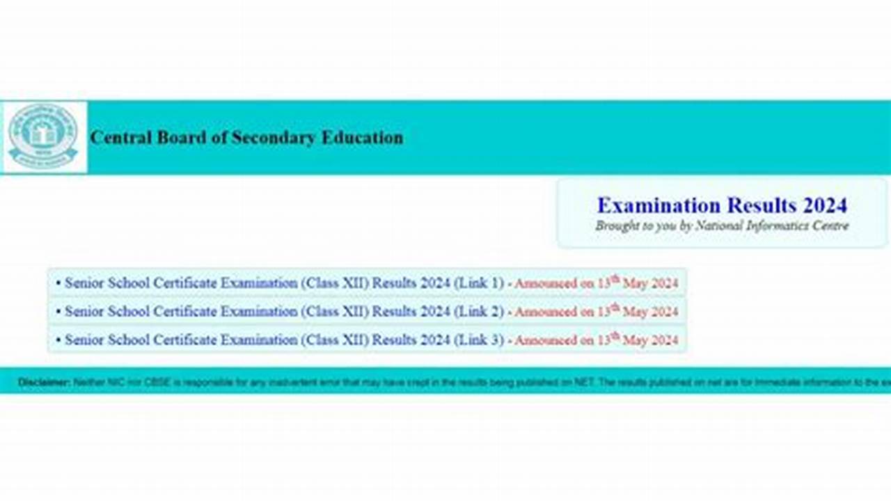 Cbse Class 12 Result 2024
