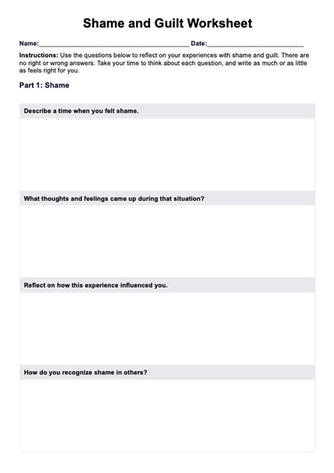 Cbt Guilt Worksheet