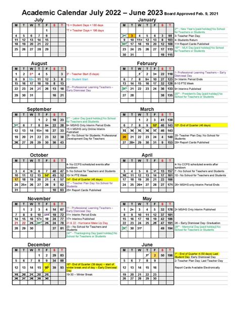 Ccps Calendar Collier