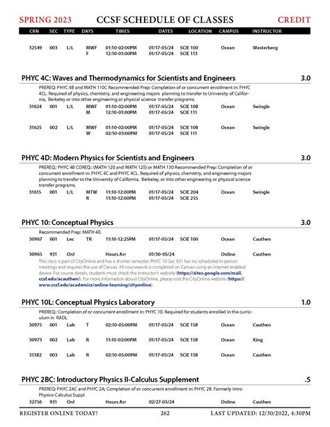 Ccsf Spring 2024 Schedule