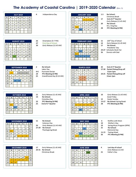 Ccu Academic Calendar