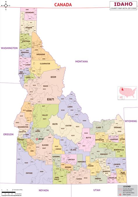 Coeur d'Alene ID Zip Code Map
