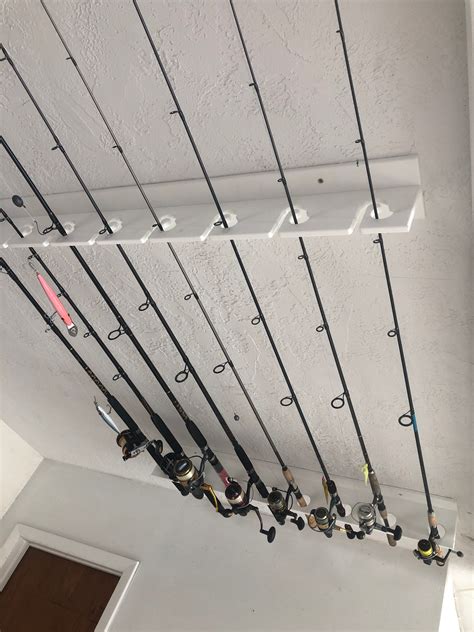 Ceiling-Mounted Fishing Rod Holders for Home Use