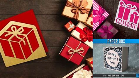 Download Celebrate Gift Box Papercut Card SVG Files DXF Files