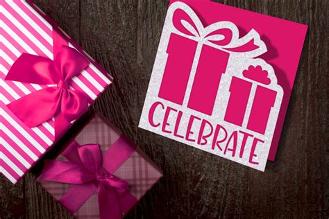 Download Celebrate Gift Box Papercut Card SVG Files For Crafts