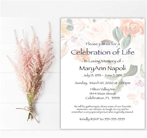 Celebration Of Life Invitation Templates