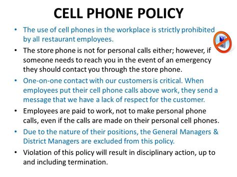 Cell Phone Policy In The Workplace Template