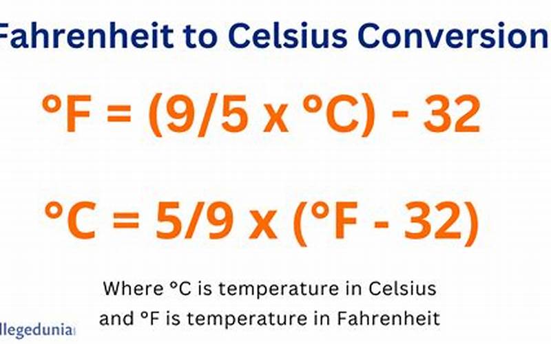 Celsius To Fahrenheit Conversion Formula