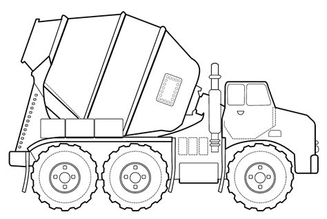 Cement Mixer Coloring Page