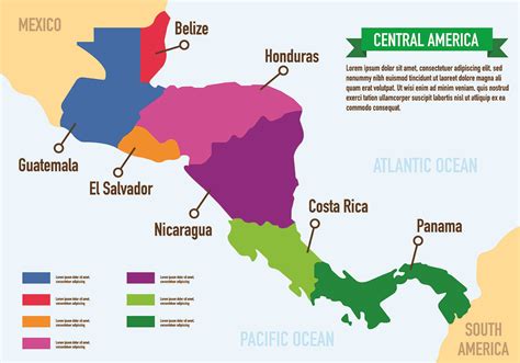Infographic vector illustration with map of central america Stock