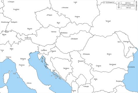 Central Europe free map, free blank map, free outline map, free base