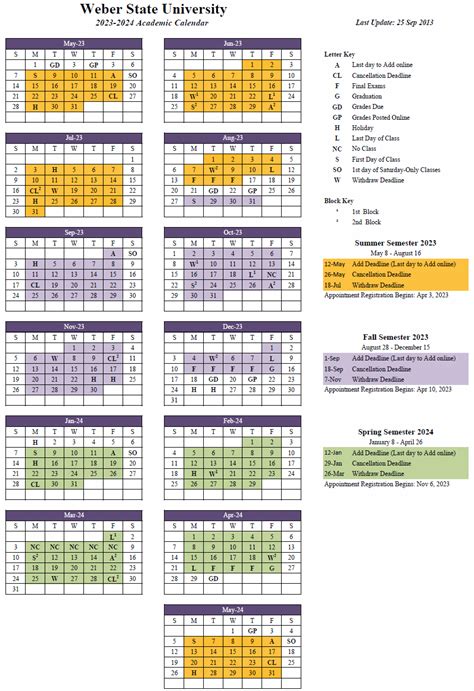 Centre Academic Calendar