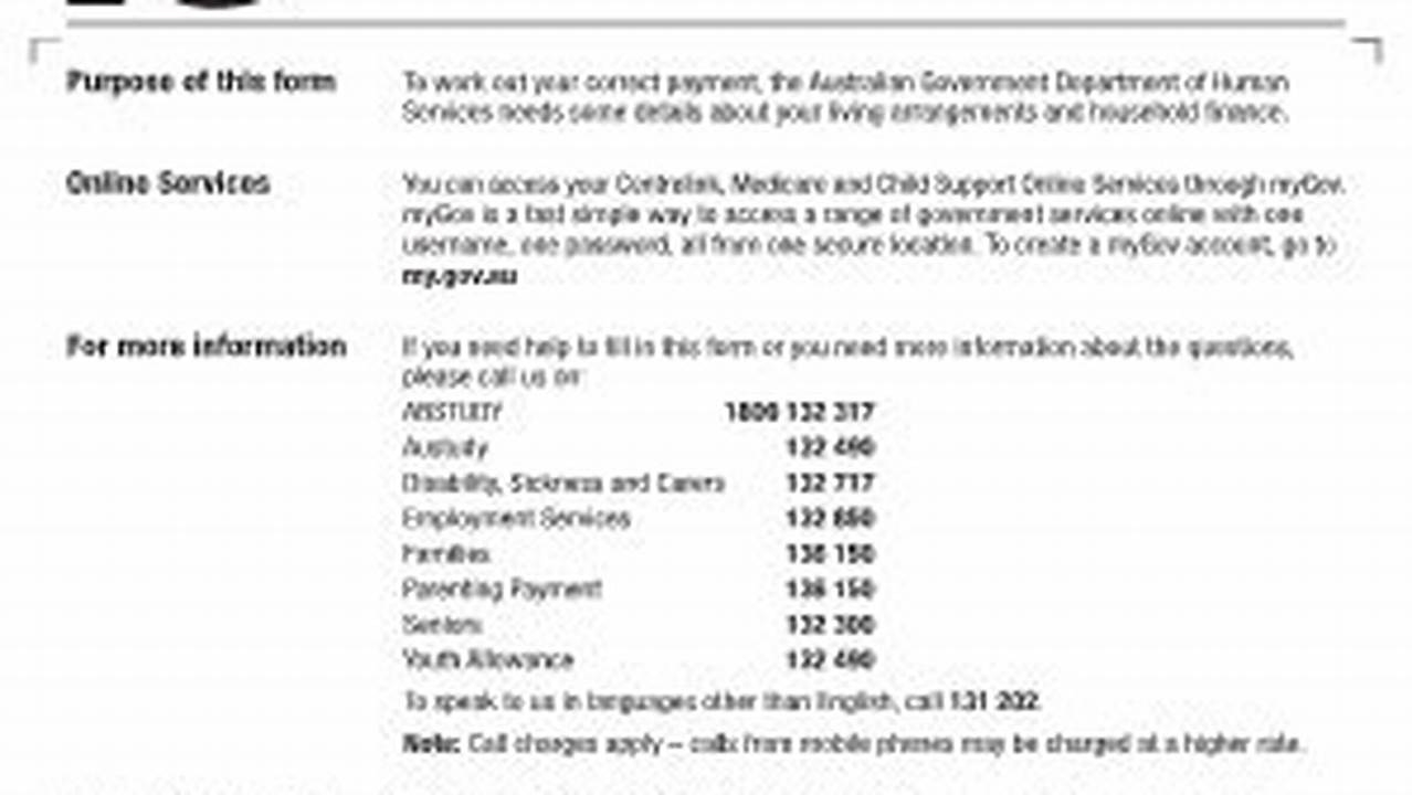 Centrelink Form Mod S