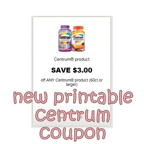 Centrum Coupon $4 Printable Free