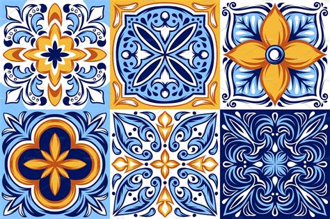 Set of 9 ceramic tiles patterns Patterns on Creative Market