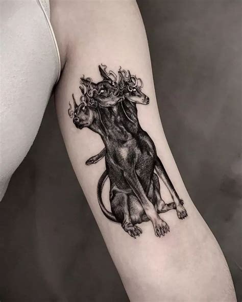 Cerberus tattoo Animal tattoos for men, Half sleeve