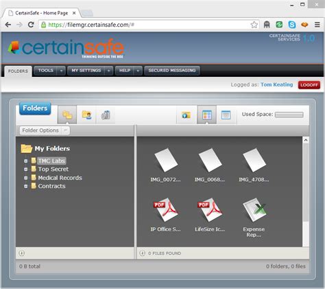CertainSafe interface