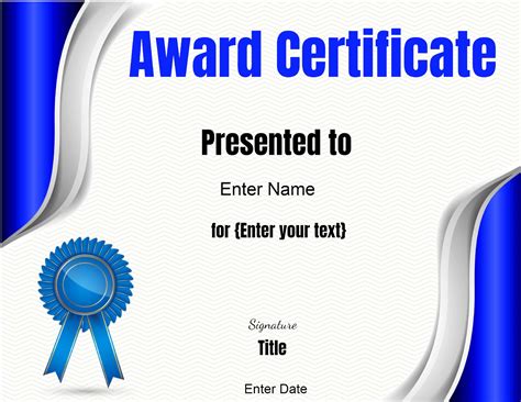 Certificate Award Template Free