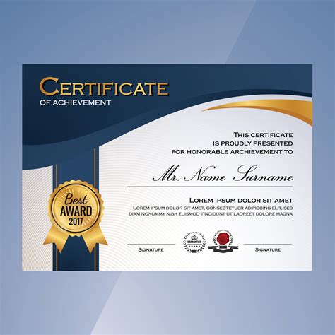 Certificate For Achievement Template