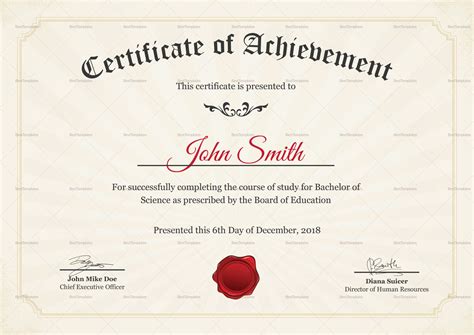 Certificate Graduation Template
