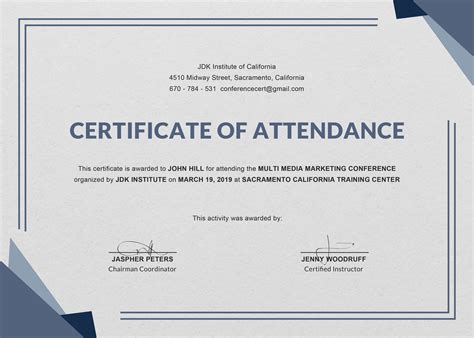 Students Attendance Certificate Template With Regard To Certificate Of