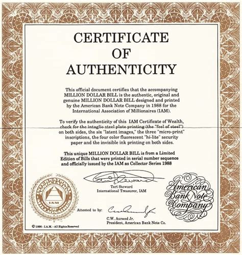 Certificate Of Authenticity Templates