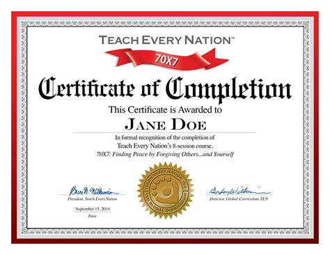 Certificate Of Course Completion Template