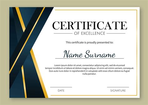 Certificate Of Excellence Templates