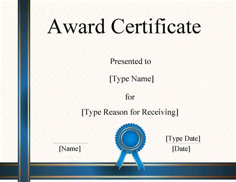 OfAchievementTemplate with Award Certificate Templates Word 2007