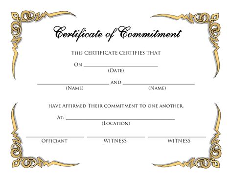 Certificate of Commitment EDITABLE Commitment Certificate Etsy UK