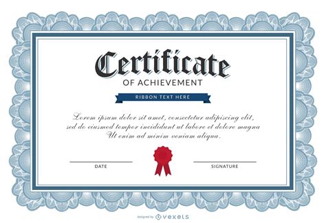 Customizable Certificate of Achievement Template Instant Download