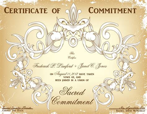 Free Printable Certificate Of Commitment Template Printable Word Searches