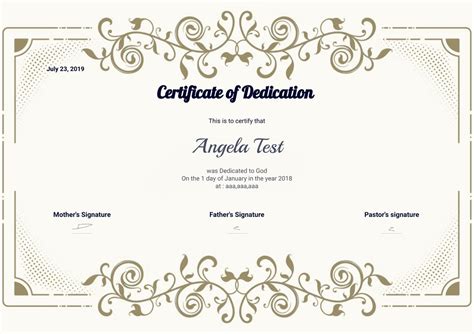 Dedication Certificate Template Baby Dedication Certificate Etsy UK