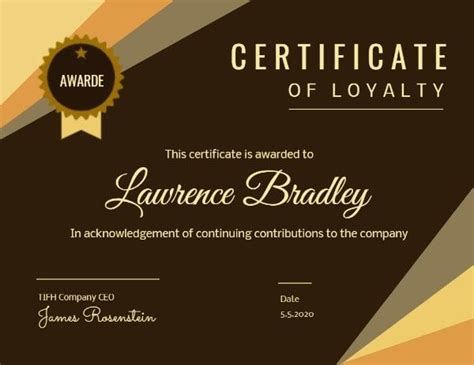 Loyalty Award Certificate Example Template [Free PDF] Word (DOC