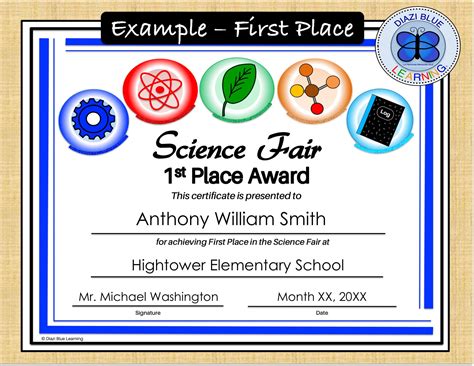 Free Printable Science Fair Participation Certificate Printable Templates