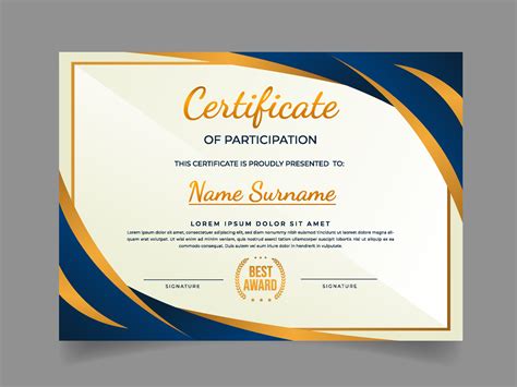 Free Certificate of Training Template Customizable
