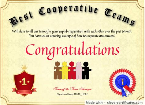 Unique Free Teamwork Certificate Templates 10 Team Awards Amazing