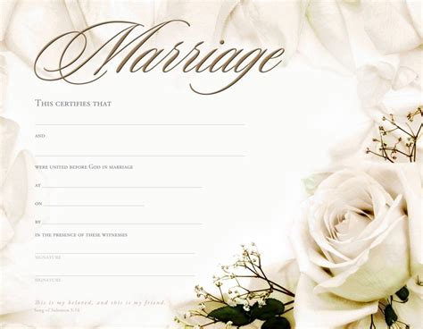 Free Marriage Certificate Template Word Of Marriage Certificate Design