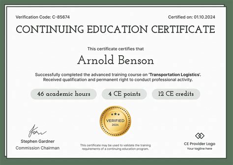 Certificate Examples - Simplecert pertaining to Continuing Education