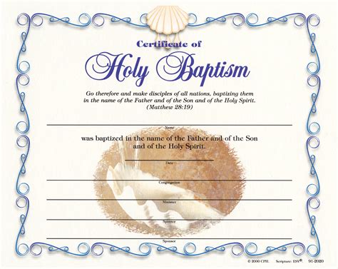 Certificate Of Baptism Printable
