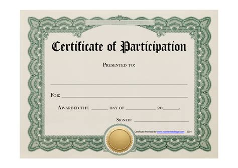 Certificate Of Participation Template Pdf Professional Template Ideas