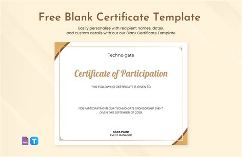Certificate Template Blank