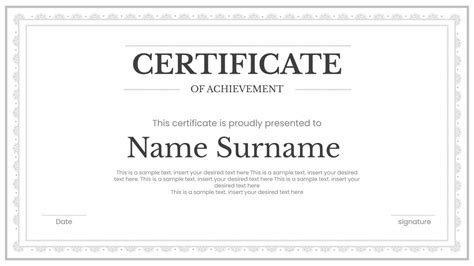 Certificate Template Google Slides