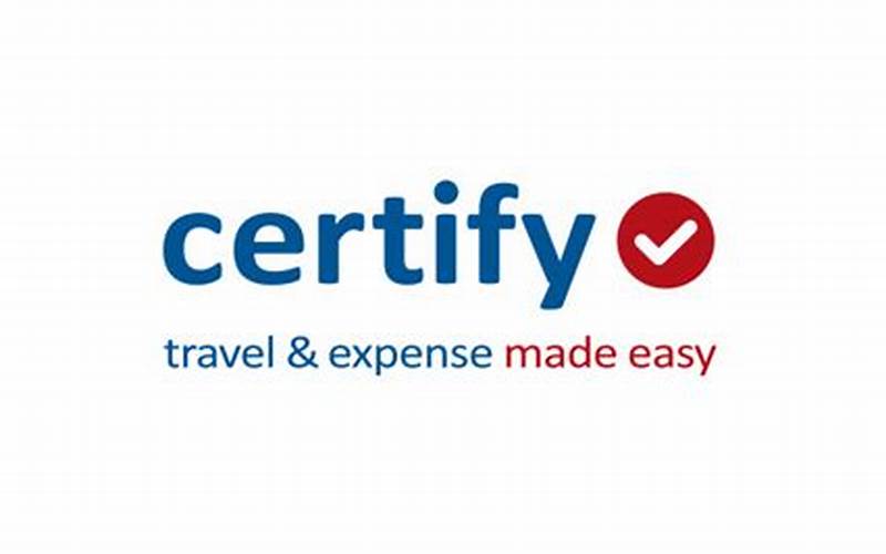 Certify Travel And Expense Cost
