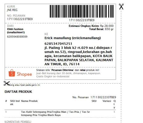 Cetak Ulang Invoice Shopee