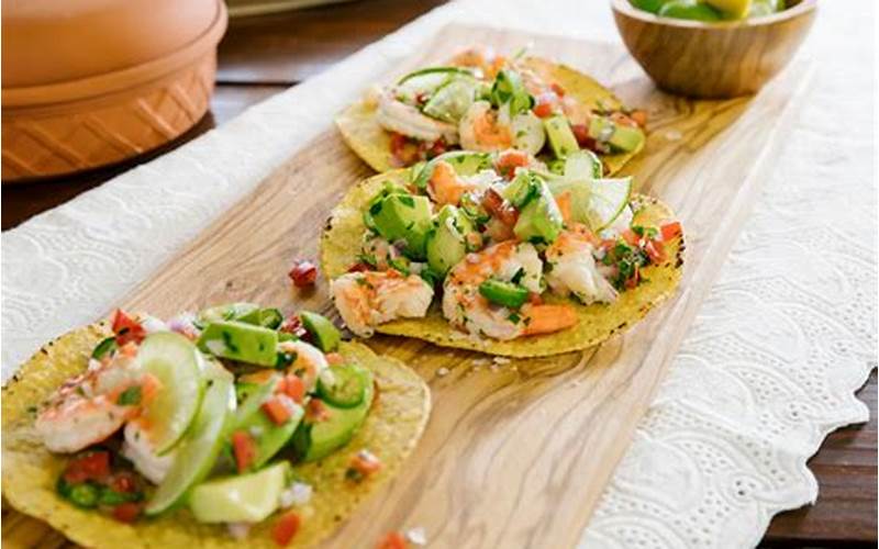 Ceviche De Camaron Tostadas