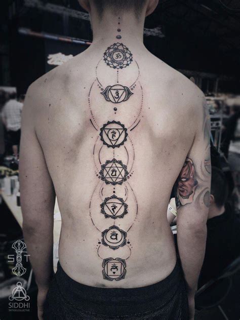 Chakra Spine Tattoos
