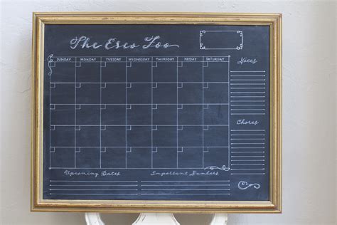 DIY Chalkboard Calendar Sincerely, Sara D. Home Decor & DIY Projects Chalkboard calendar