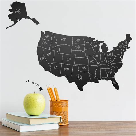 Hand Painted USA Chalkboard Map LARGE on reclaimed wood