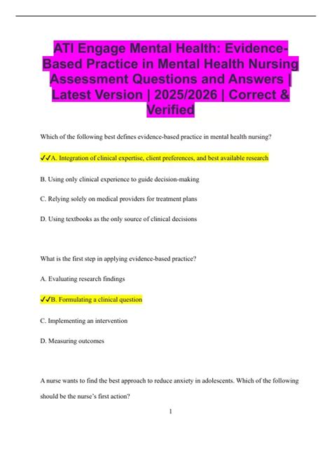 Challenges in Using ATI Mental Health Practice